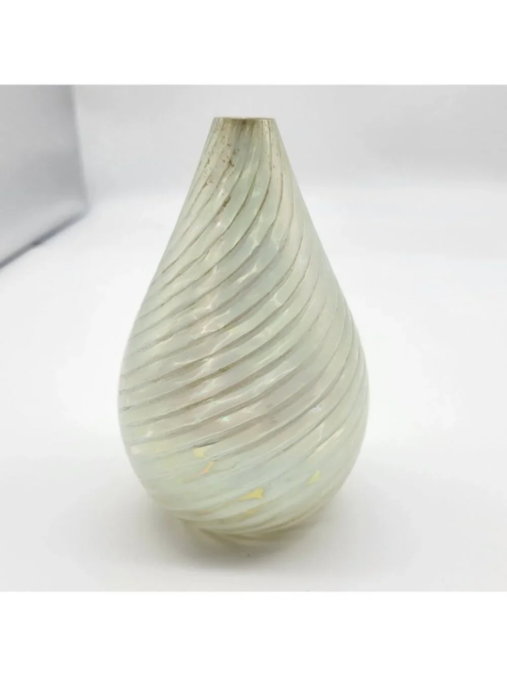 Fun Vintage Swirl Glass Iridescent bud vase oil lamp bottle